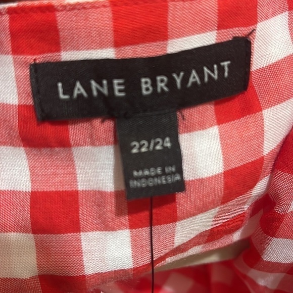 Lane Bryant Red & White True Wrap Gingham Top Blouse Size 22/24 NWT - Picture 6 of 10